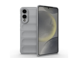 Capa Halinuia Para Samsung Galaxy S25 Edge 5g Magic Shield Tpu Flanela Cinzento (proteção Integral, Interior Em Flanela)