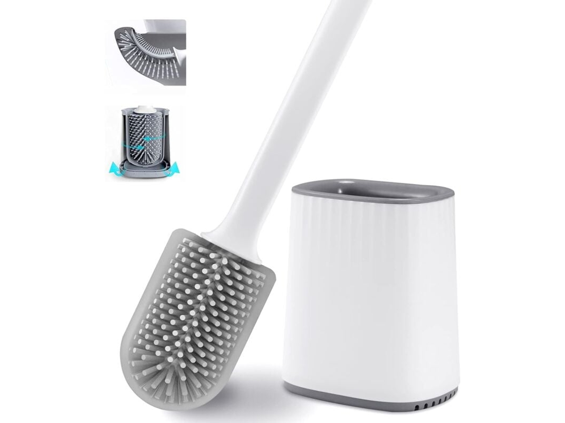 Escova Sanitária de Silicone com Suporte, Branca AQUAFORGE