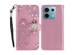 Capa Note Strass Coruja Para Xiaomi Xiaomi Redmi Note 13 Veanxin Pele Multicor
