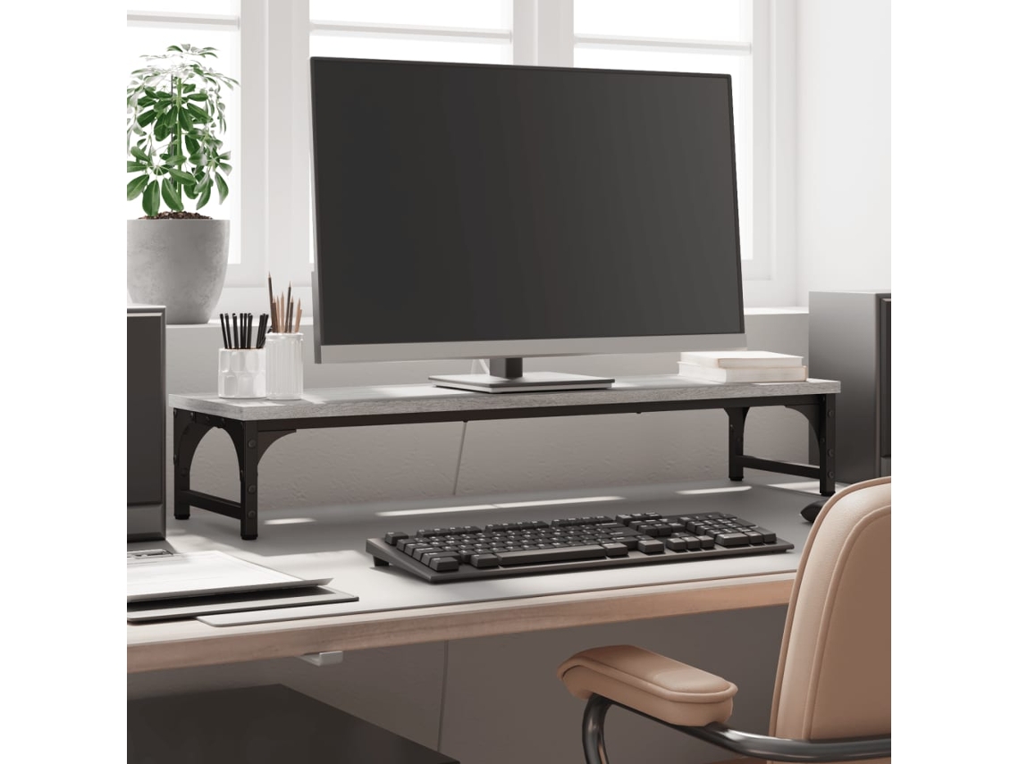 Vidaxl Suporte Monitor 85x23x15,5 Cm Derivados Madeira Cinzento Sonoma