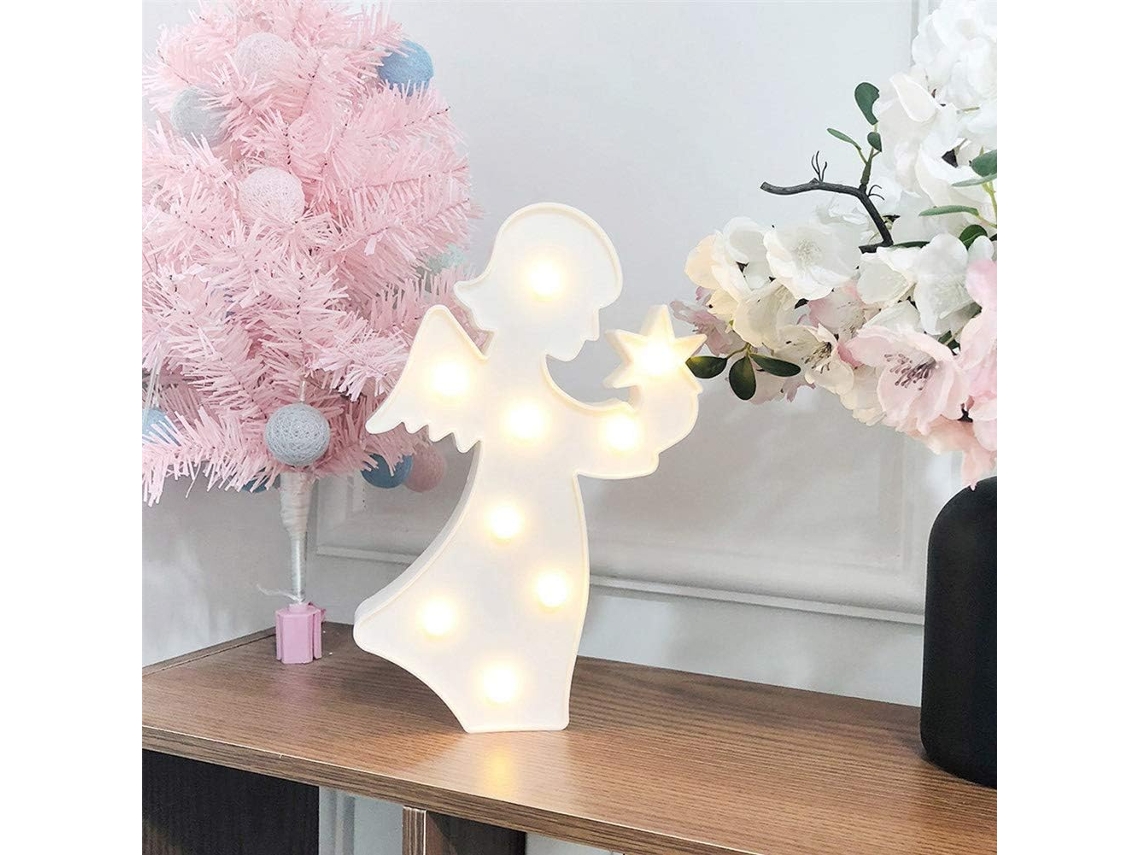 Luminária Noturna Led Anjo Fada Material Plástico, Luz Branca Quente,