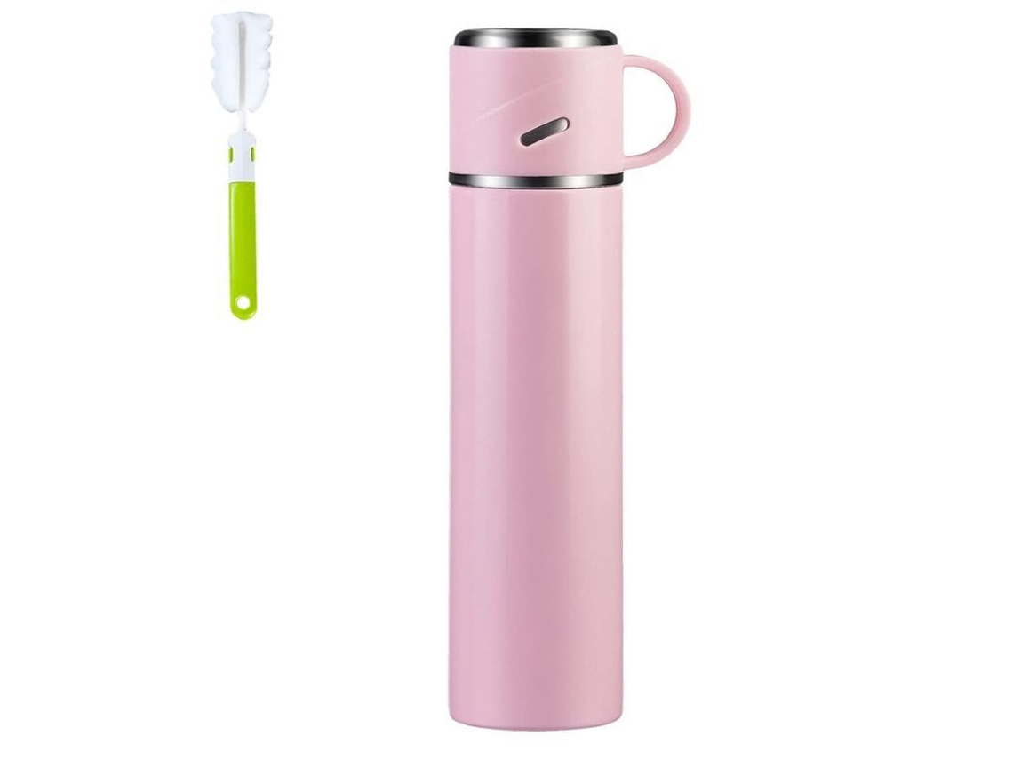 Garrafa térmica reutilizável de aço inoxidável 304 de 580 ml (modelo 2026) com tampa isolada, ideal para viagens e para preparar café.