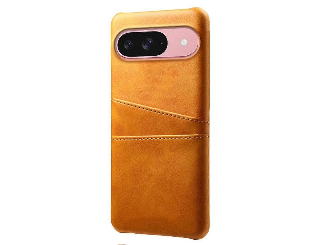 Capa Tkdaddy Para Google Pixel 10/10 Pro Com Dois Compartimentos Para Cartão, Couro Sintético Capa Rígida De Pc Laranja