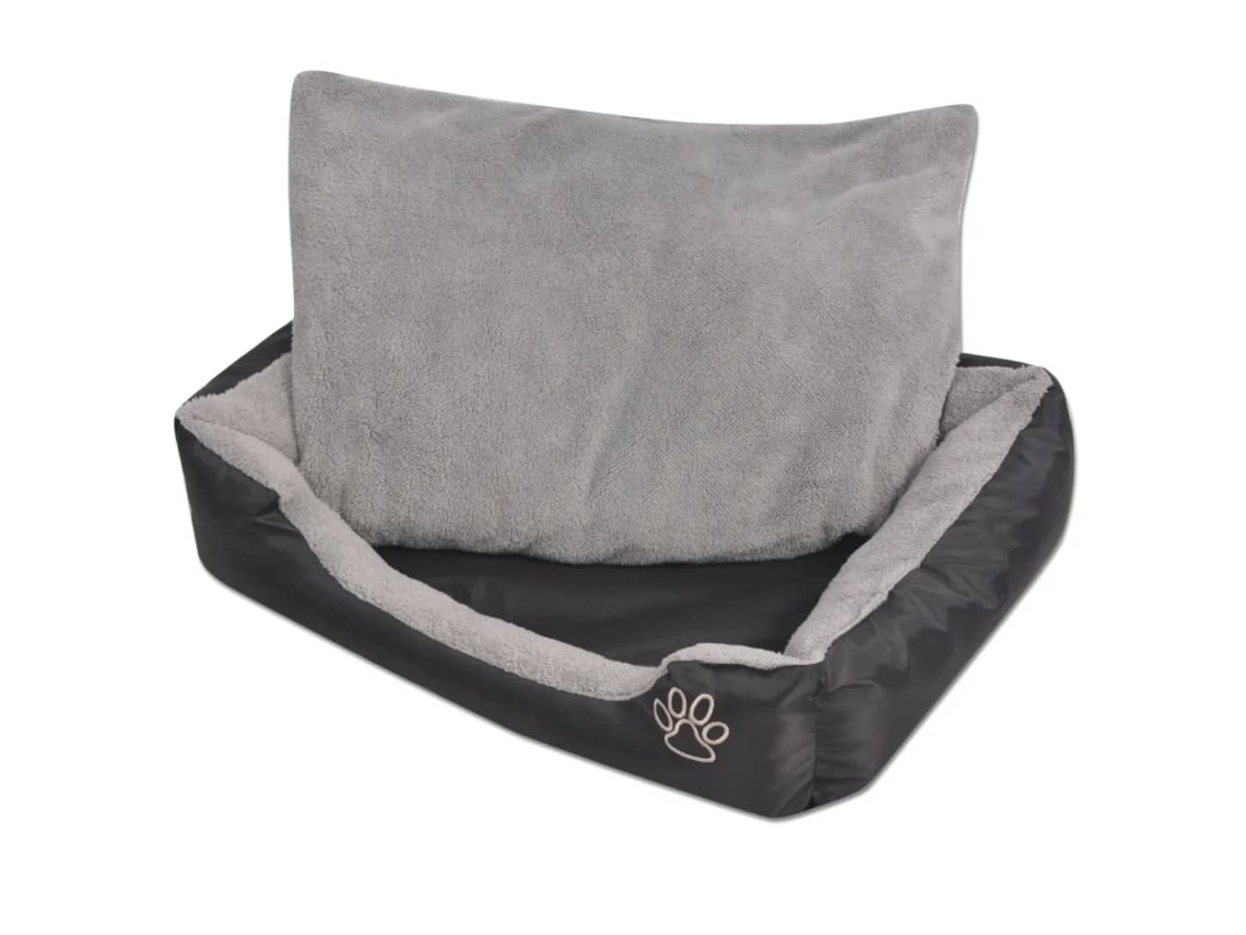 Vidaxl Cama Com Almofada Acolchoada Tamanho M Preto