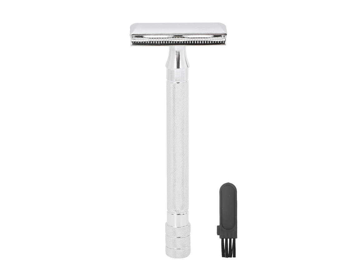 2026 tijera de Afeitar Manual Vintage Reutilizable Mango Plata para Barba Sin Hoja para Hogar Y Salón