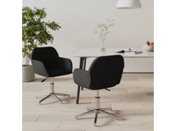 Vidaxl Cadeiras De Jantar Giratórias 2 Pcs Tecido Preto