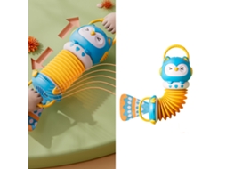 Acordeão infantil em formato de coruja com design de botão musical, instrumento educacional, brinquedo azul-SLOWMOOSE