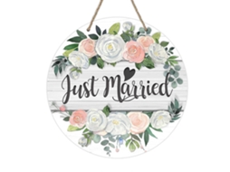 Placa De Madeira Com Motivos Florais Para A Porta Da Frente, Perfeita Para Decorar Sua Varanda Externa Na Sua Despedida De Solteira. PENGDSJE