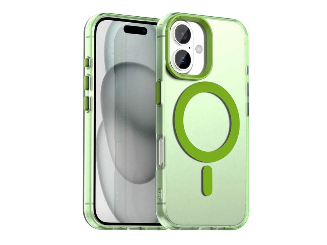 Capa Yuysan Para Iphone 17 Candy Magsafe Pc Híbrido Tpu (proteção Antichoque, Compatível Com Magsafe) Verde