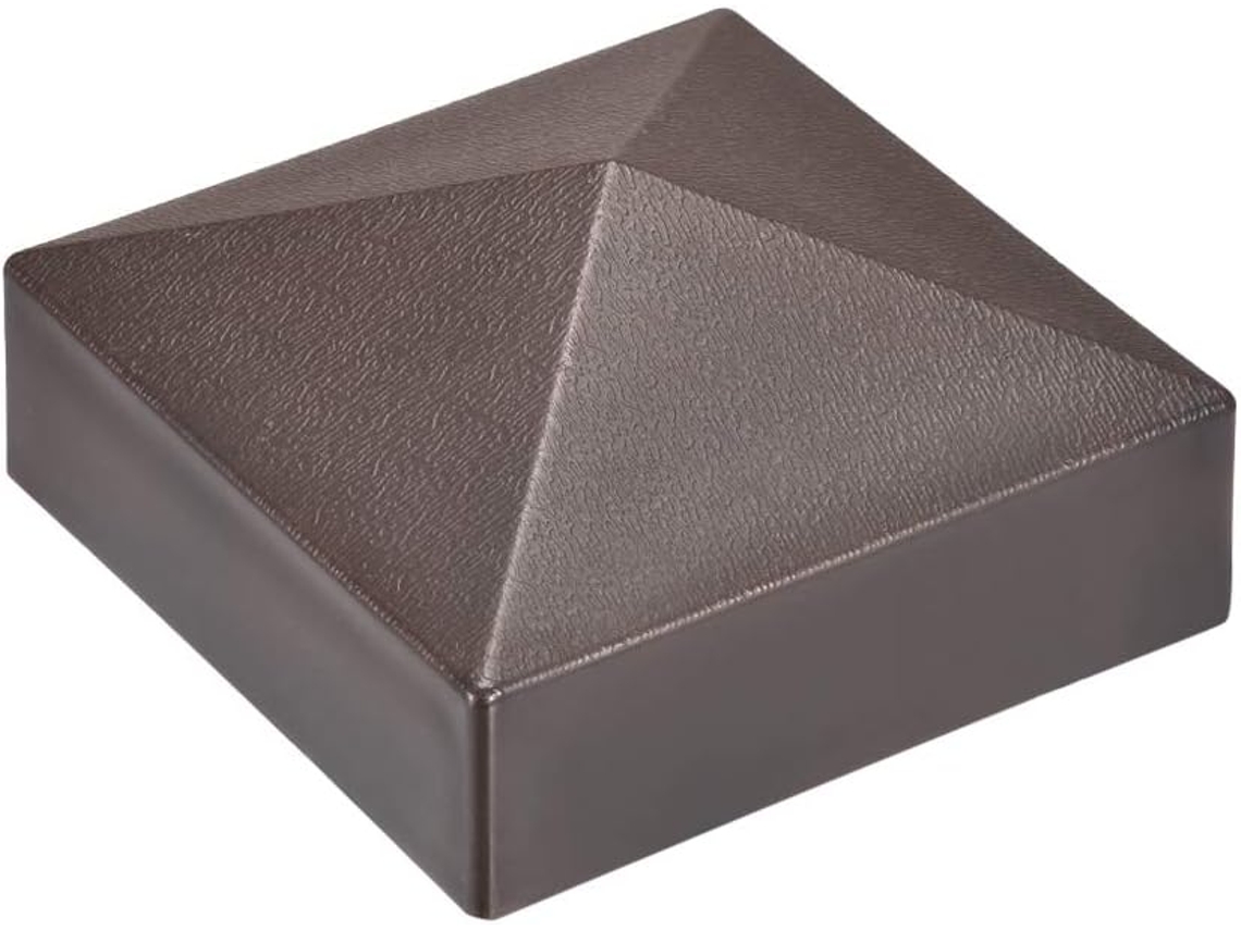 Tampa De Poste Plana, Corrimão De Cerca E Escada, 8,9 Cm (3,5 Polegadas), Plástico, Cor Café