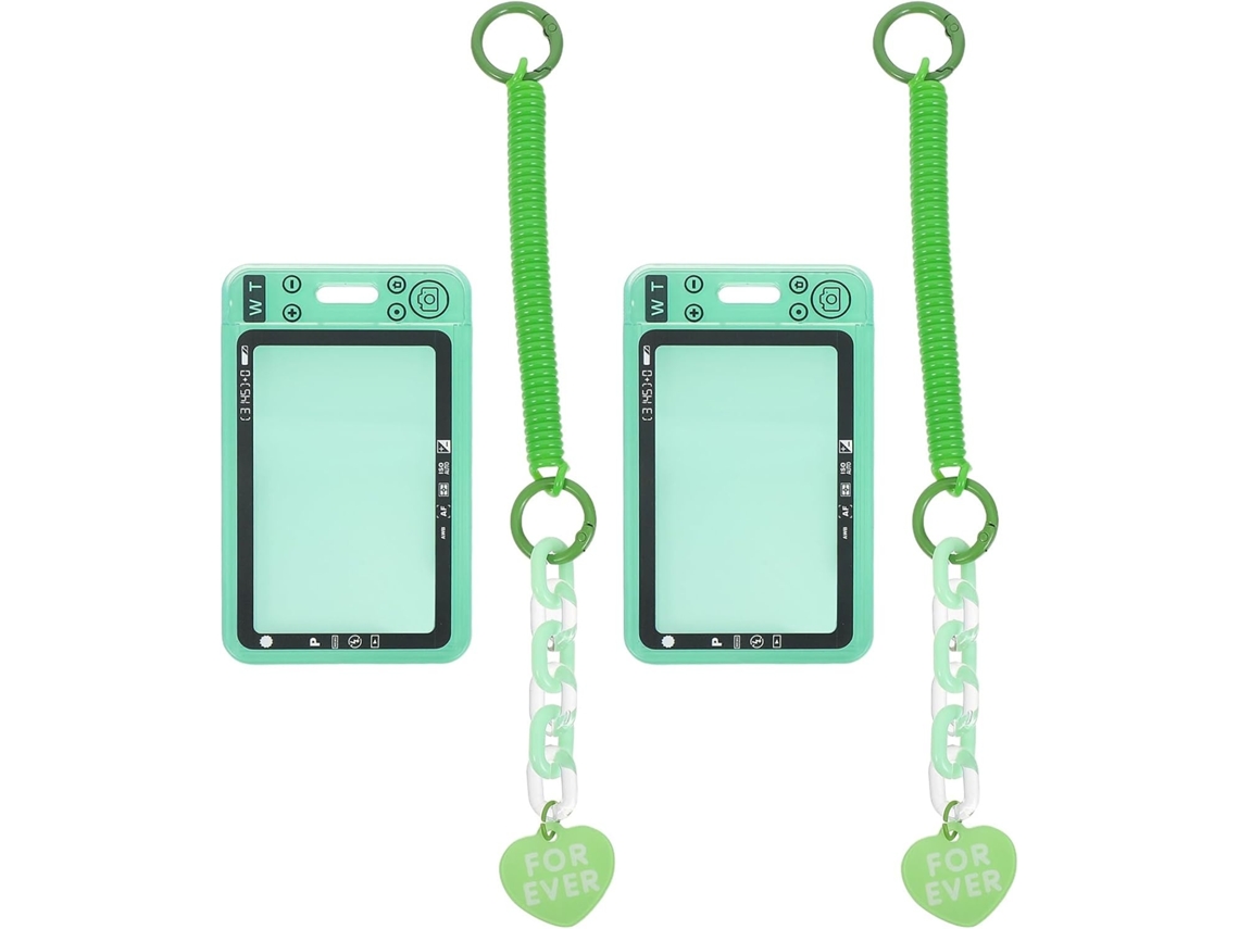 Lurelia Porta-cartões Vertical Com Chaveiro Em Plástico E Acrílico Verde