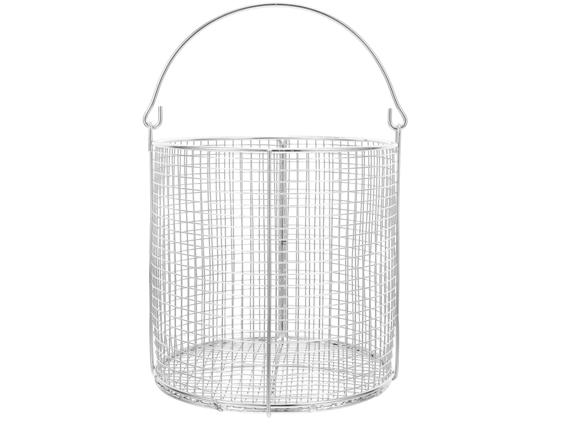 Cesto De Aço Inoxidável 304 De 150x150mm Com Alça Giratória Para Limpeza.
