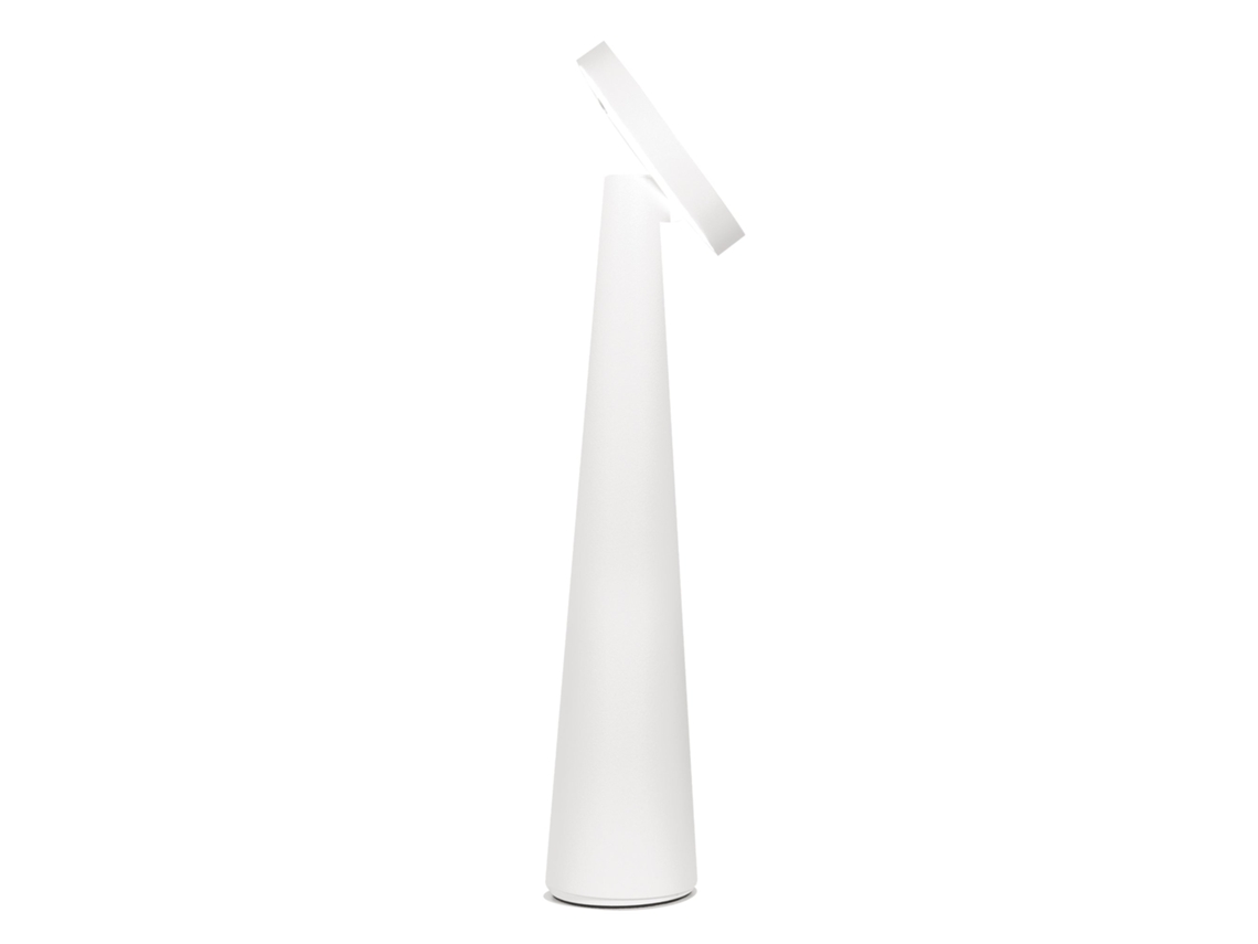 Candeeiro De Mesa Recarregável Zafferano Angelina Sem Fios, Cabeça Ajustável, Controlo Táctil, Design Moderno Para Interiores Cor Branca