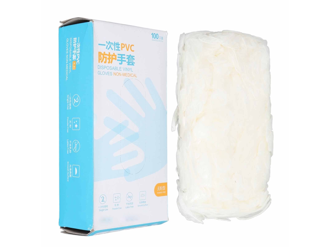 100 Luvas Descartáveis De Pvc Transparente Grossas Para Manicure E Proteção Em Salões De Beleza