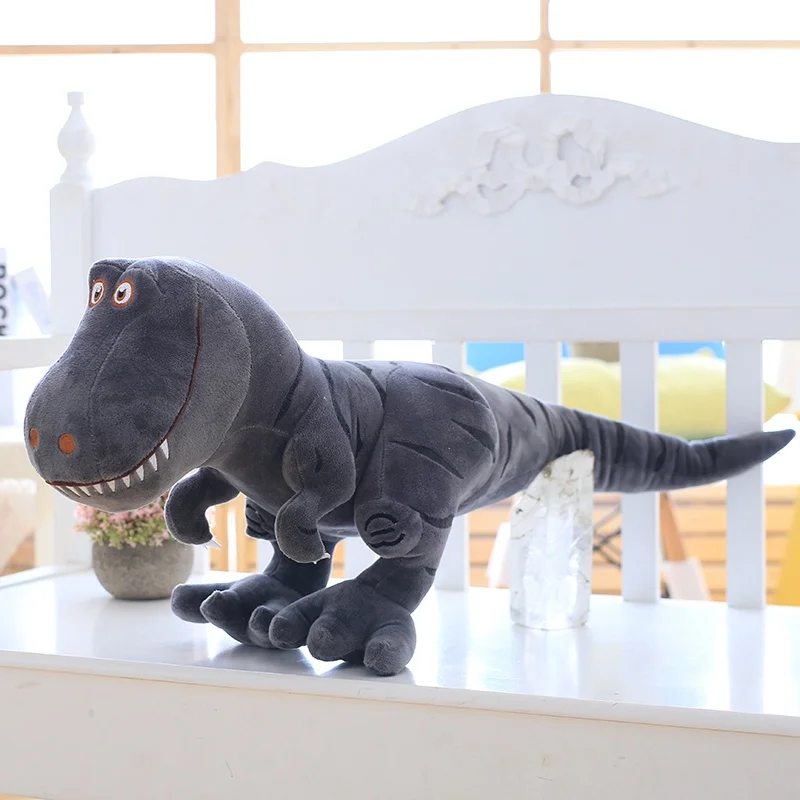 (preto, 55cm) Brinquedo de Pelúcia de Dinossauro Tyrannossauro Rex desenho Animado - Boneco De Pelúcia Fofo