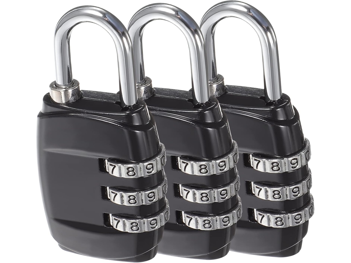 Conjunto De 9 Cadeados Combinação Com Dígitos Para Malas, Bolsas E