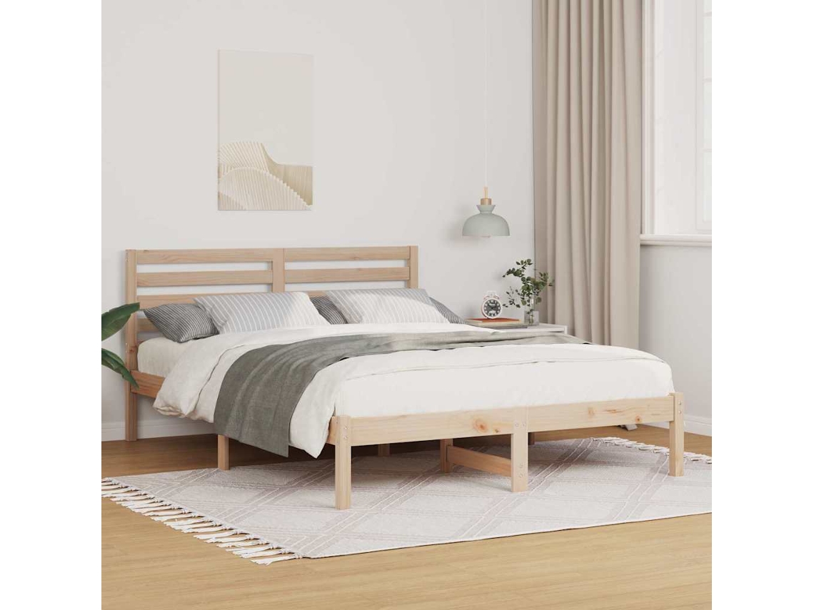 Vidaxl Estrutura Da Cama Com Cabeceira Castanho 120 X 190 Cm