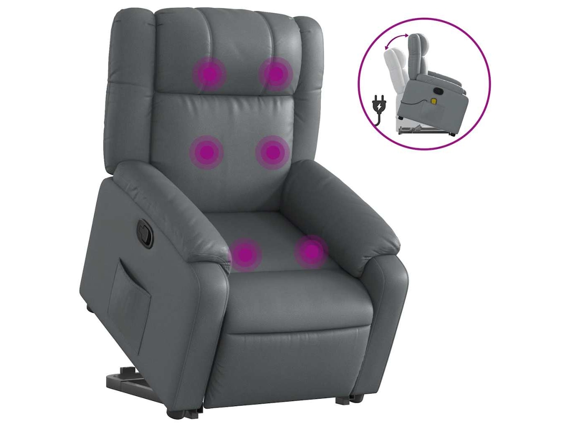 Stand Up Massage Recliner Chair, Stand Up Massage Recliner Chairs Vidaxl Cinzeto Couro Artificial
