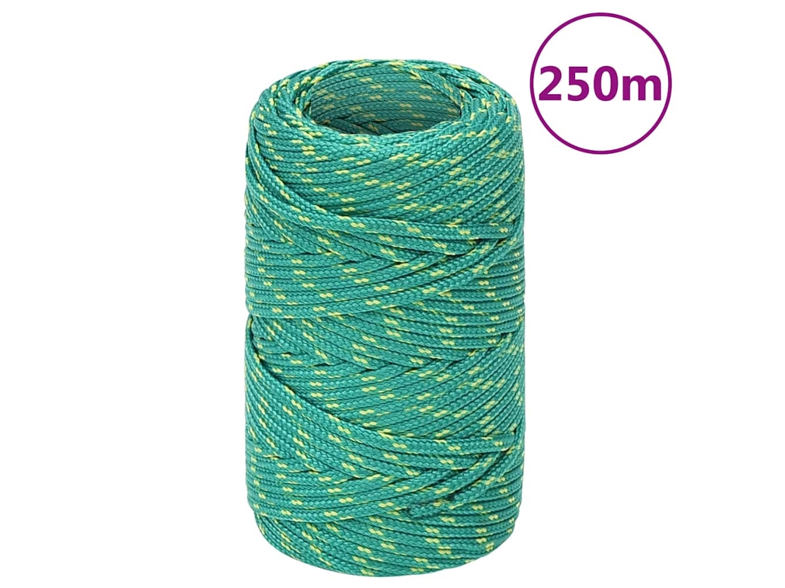 Vidaxl Corda De Barco 2 Mm 250 M Polipropileno Verde