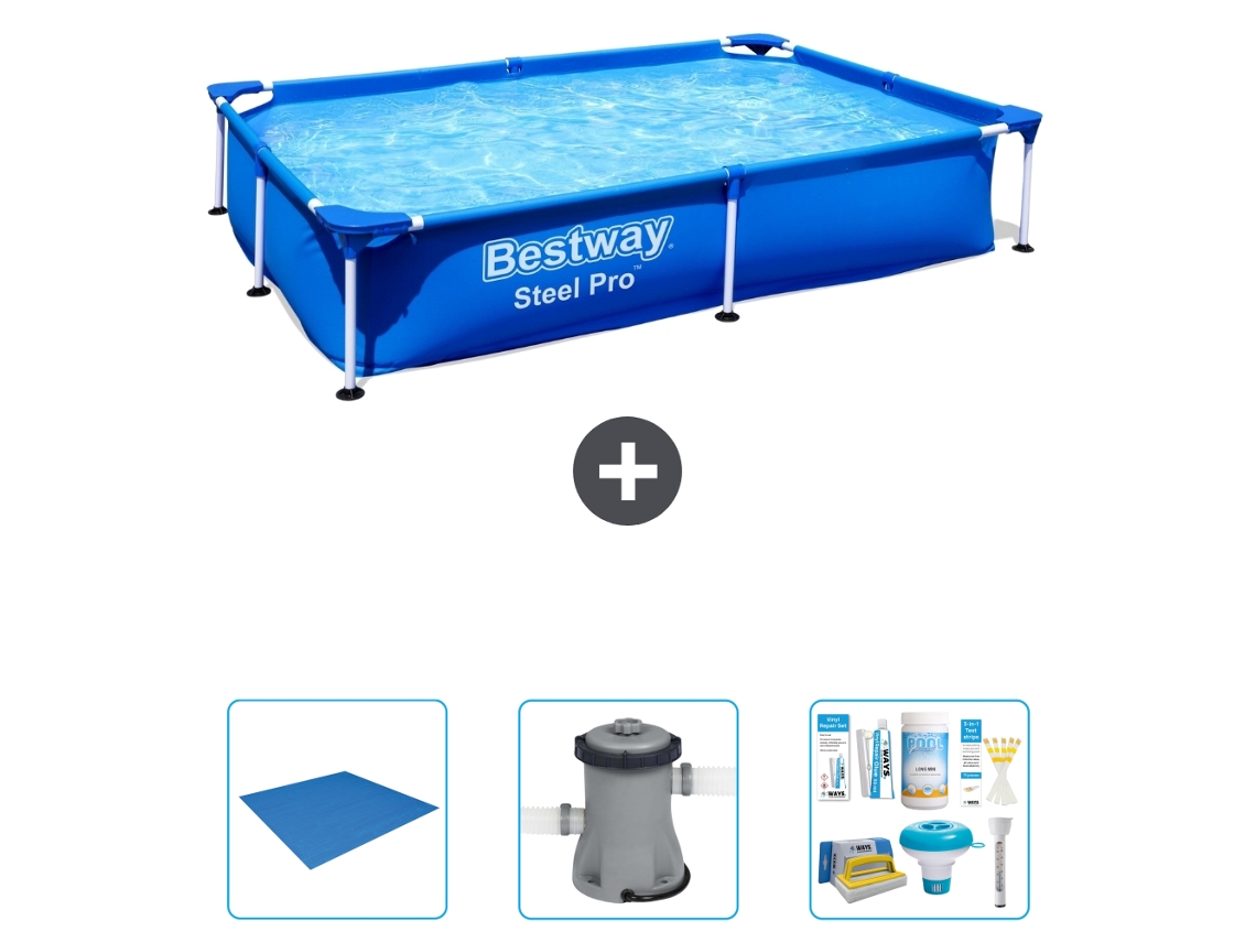 Bestway Piscina Bestway Steel Pro Retangular - 221x150x43 Cm - 4-peças S22291