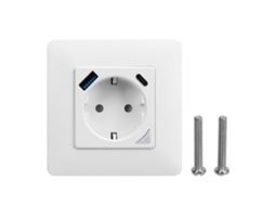Tomada Inteligente Parede Wifi Controle Remoto App Carregamento Rápido Usb E Tipo C