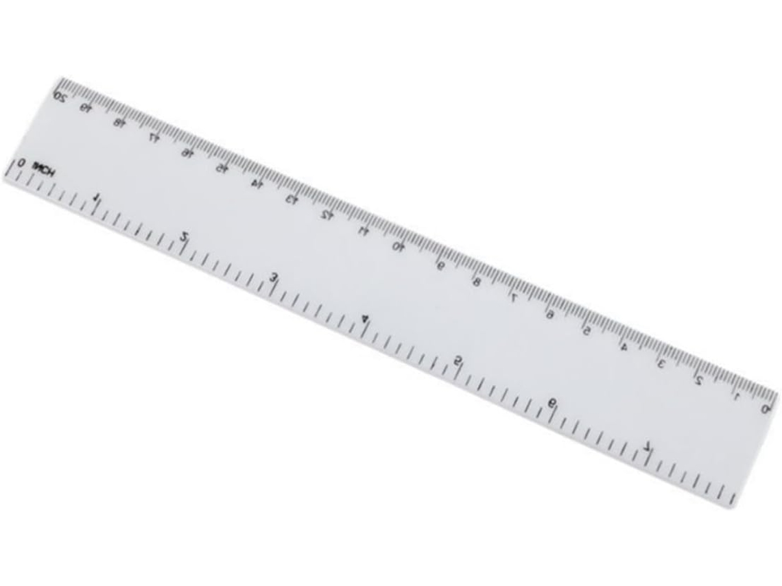 Régua de plástico rígido de 20 cm com escala em centímetros, pacote com 4 unidades para estudantes e designers em casa ou no escritório.