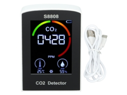 Detector de CO2 Primerox Multifuncional com Tela, Medidor de Temperatura e Umidade
