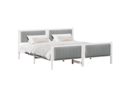 Conjunto 1 Estrado De Cama Plataforma Vidaxl Branco Madeira De Pinho Maciça (180 X 200 Cm)