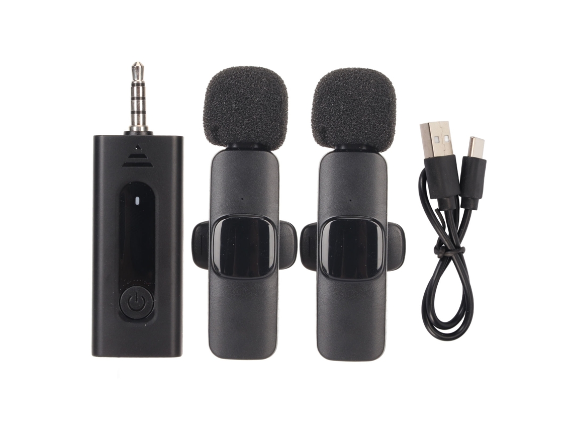 Lurelia Microfone De Lapela Sem Fios Redução De Ruído Plug And Play 2,4 Ghz 1 Para 2 Bluetooth Para Gravação
