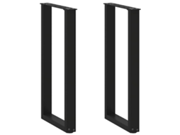 Vidaxl Pés De Mesa De Console Em Forma De U, 2 Peças, Preto, 38x(72-73) Cm, Aço
