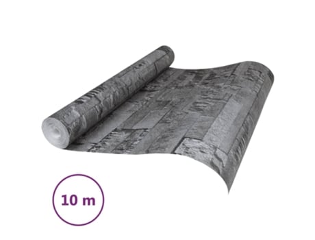 Papel de Parede 3D VIDA XL com Aspeto de Pedra Preto