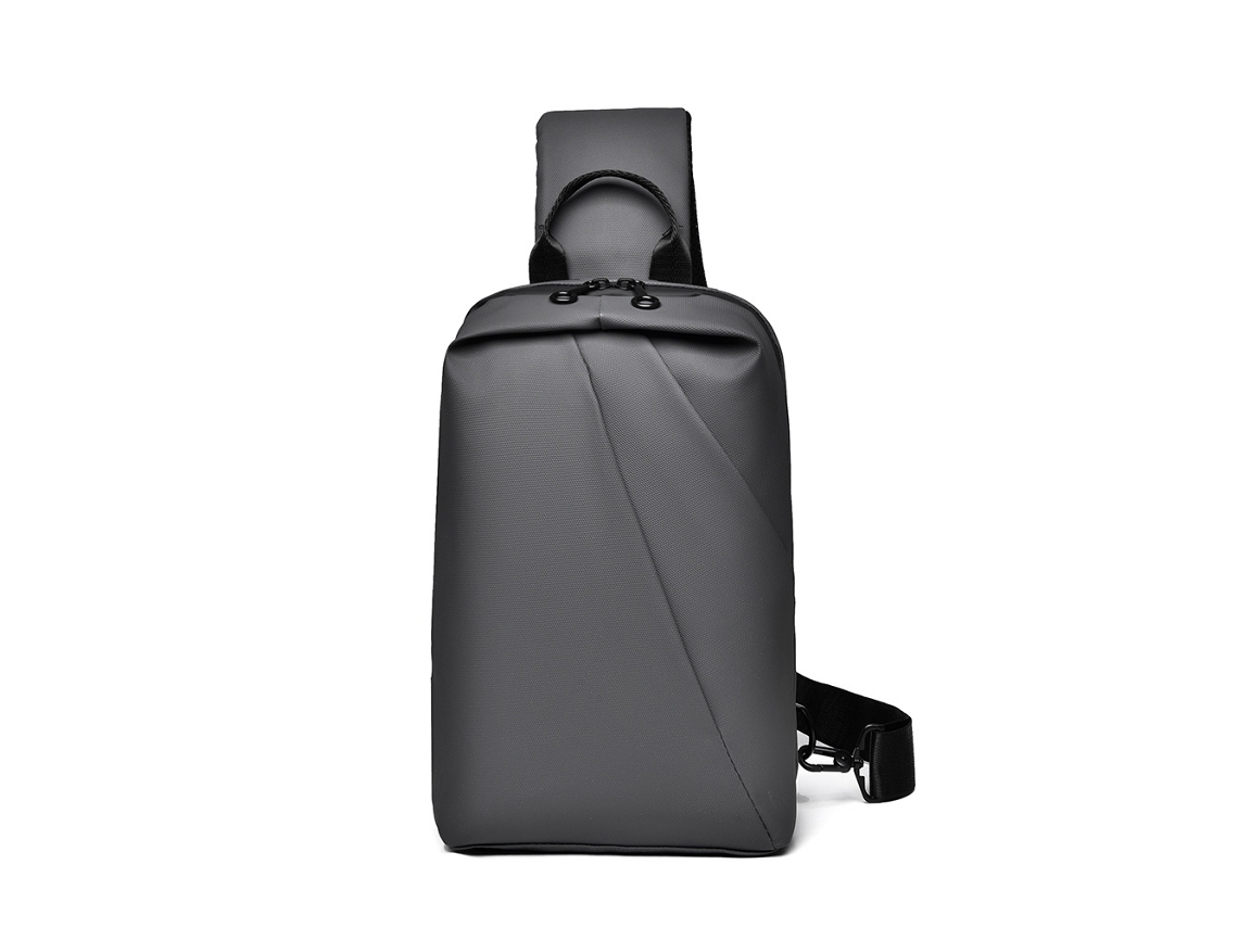 (cinza) Bolsa De Peito De Grande Capacidade, Resistente Ao Desgaste E À Prova D'água Bolsa Transversal Multifuncional.
