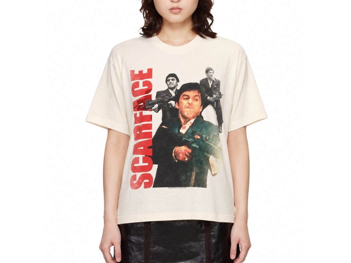 Rockinstone Scarface Movie Tony Collage Solid Natural Adult T-shirt Size:s