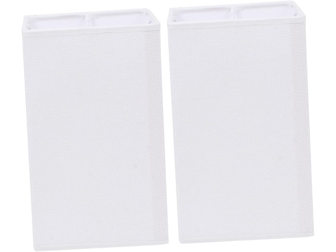 Conjunto De 2 Candeeiros De Mesa Brancos Com Soquete E27 E Revestimento Em Tecido.