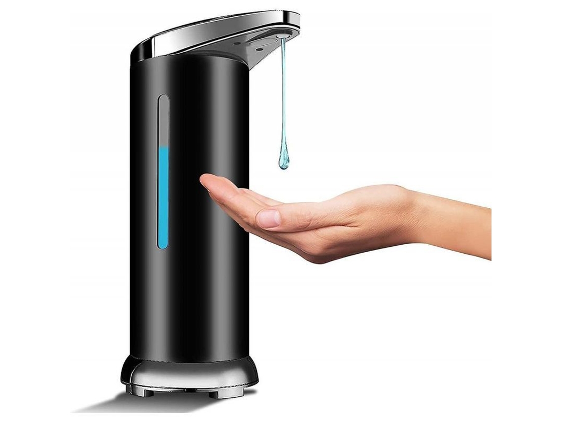 2026 dispensador de Jabón Automático de Acero Inoxidable, Dispensador Sin Toque Con Sensor Infrarrojo, Base Impermeable Negro