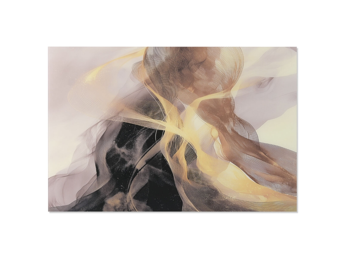 Pintura Home Esprit Bege Dourado Moderno 120 X 0,4 X 80 Cm
