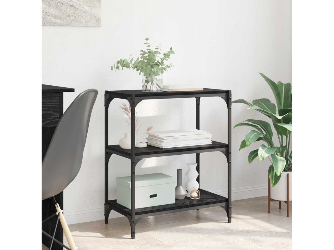 Vidaxl Gabinete De Livros Carvalho Preto 60 X 33 X 70,5 Cm