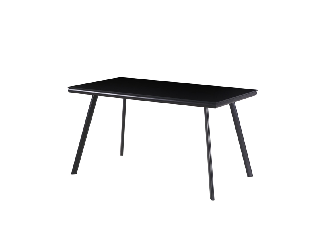 Mesa de Jantar Elegance 140cm - Vidro Temperado e Metal, Design Nórdico, Preto/Branco I-FLAIR