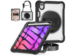 Capa Para Ipad Mini 6/mini 2024 - Híbrida Resistente Para Tablet Com Alça E Tira De Fixação.