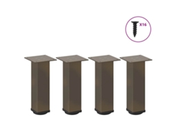 Vidaxl Pés Para Mesa De Centro 4 Peças Aço Natural 42-44 Cm Aço