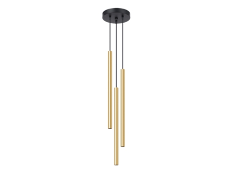Luminárias Pendentes Pastelo de Aço Brilho Dourado 90X20X20Cm SOLLUX LIGHTING