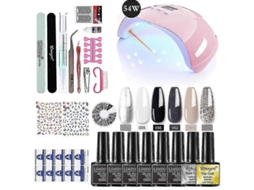 Conjunto De Manicure Uv Lâmpada Secadora E Esmalte De Broca De Unha Elétrica