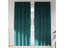 Vidaxl Cortinas Opacas 2 Unid. Verde-escuro 140 X 260 Cm Veludo