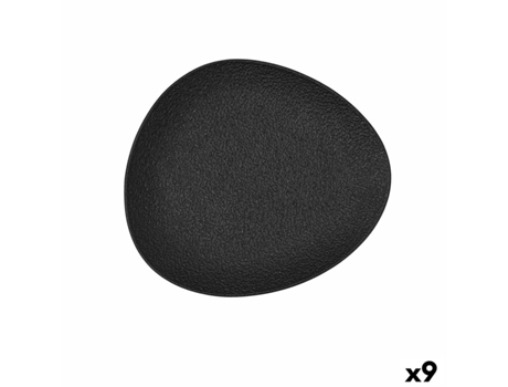 Prato De Jantar Bidasoa Fosil (preto Cerâmica Oval)