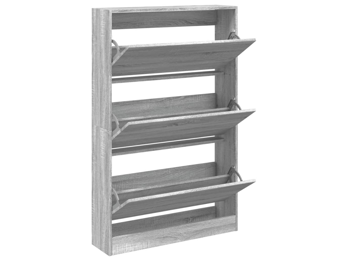Shoe Cabinet, Shoe Cabinets Vidaxl Cinzeto Madeira Processada (80 X 21 X 125.5 Cm)