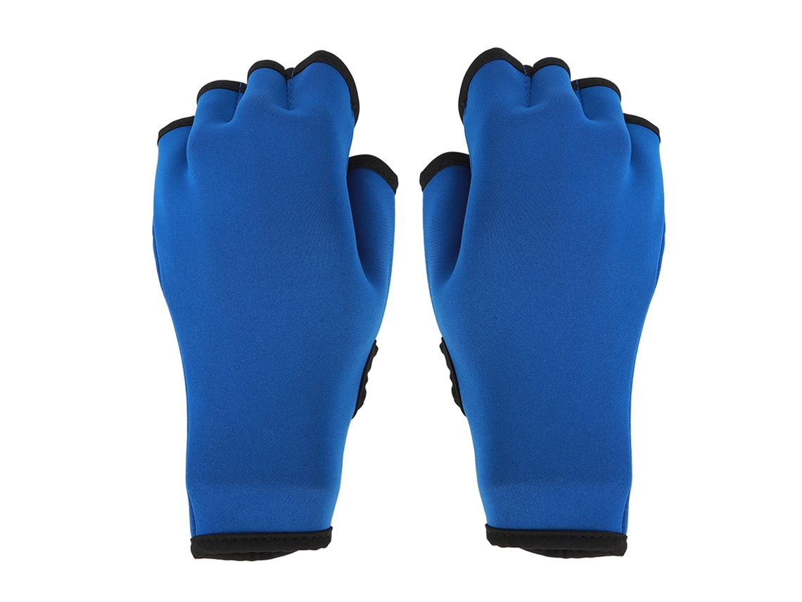 Luvas De Natação Com Membrana Antiderrapante Dedilhadas Neoprene Para Treinamento De Resistência Na Água Azul G