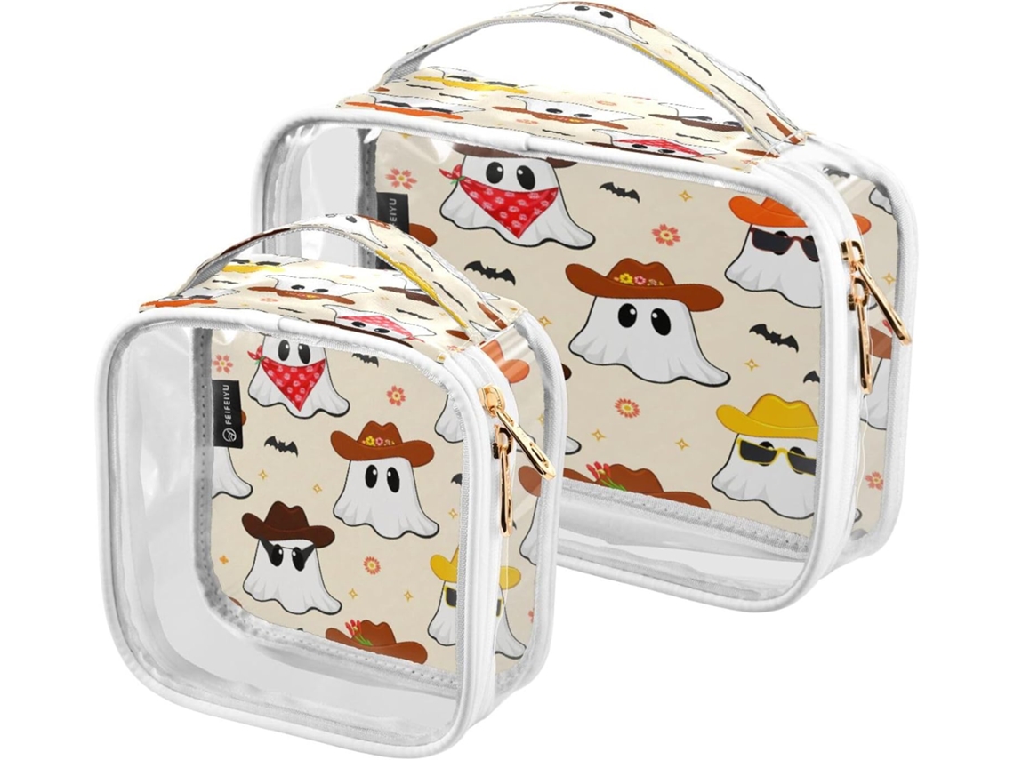 Conjunto Kutsu com Nécessaires Impermeáveis em Pvc Transparente Organizador Viagens Carro