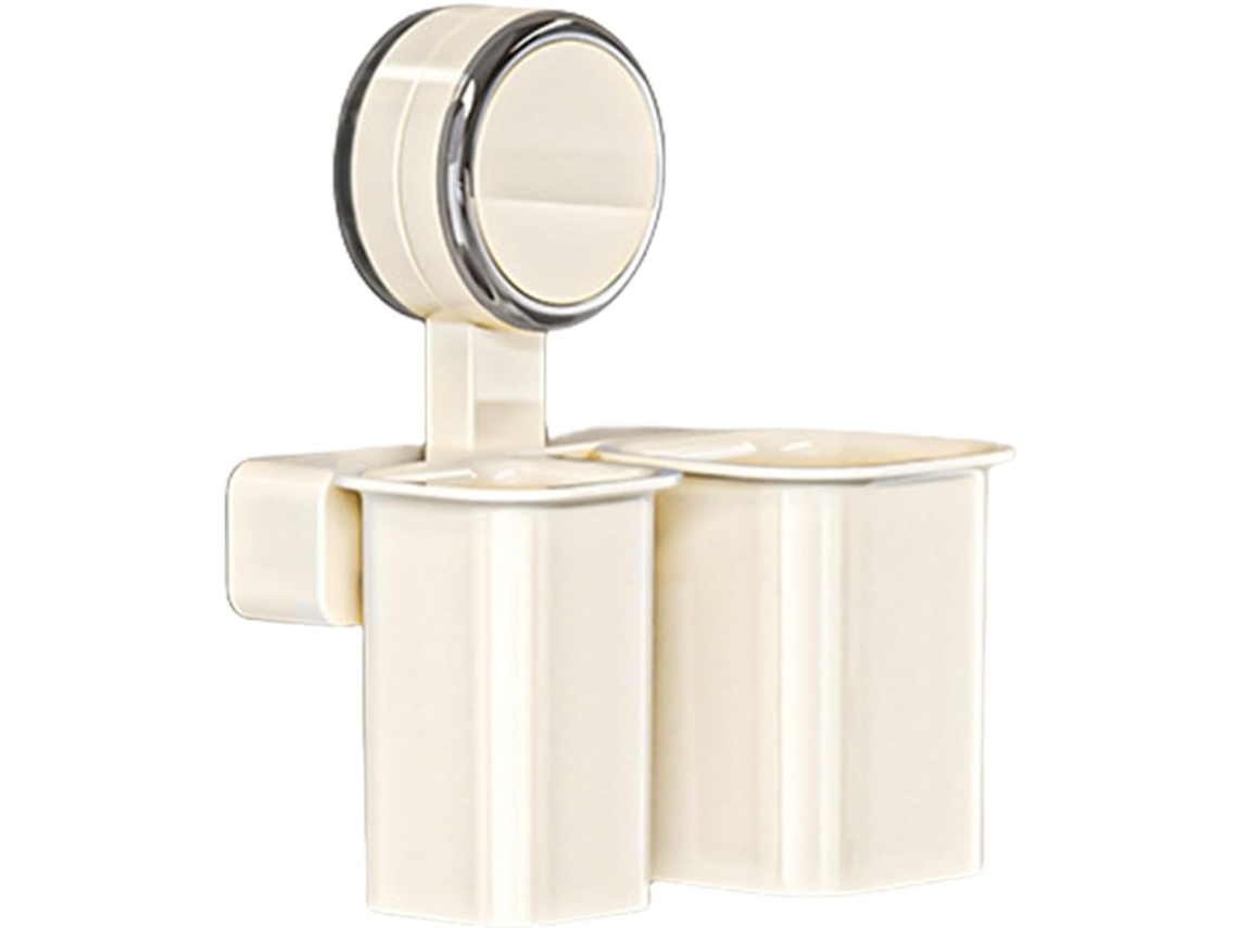Suporte De Escova Dentes Compacto Para Parede, Com Ventosa Funcional, Para Banheiro E Quarto, Com Prateleira Removível
