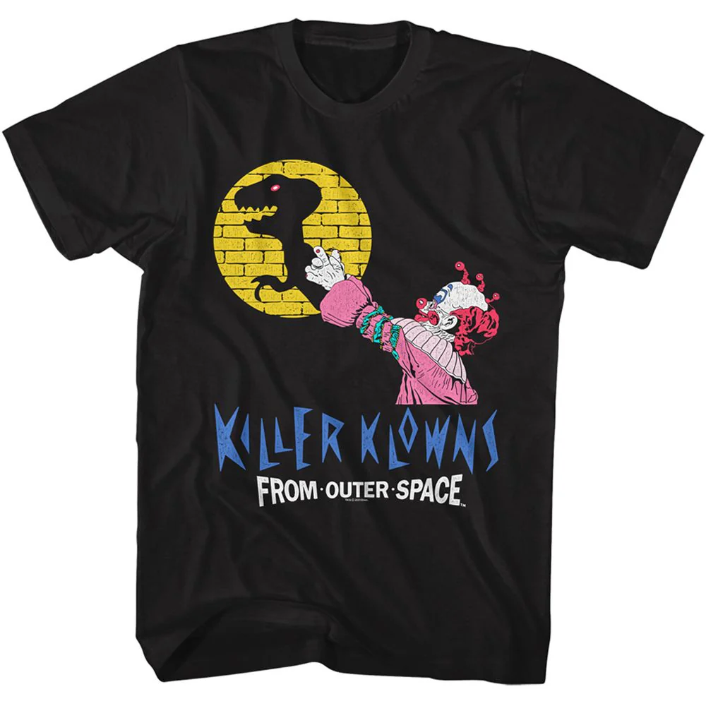 Unisex Adult T-shirt Rockinstone Killer Klowns Shadow Puppet Show Black Sizem