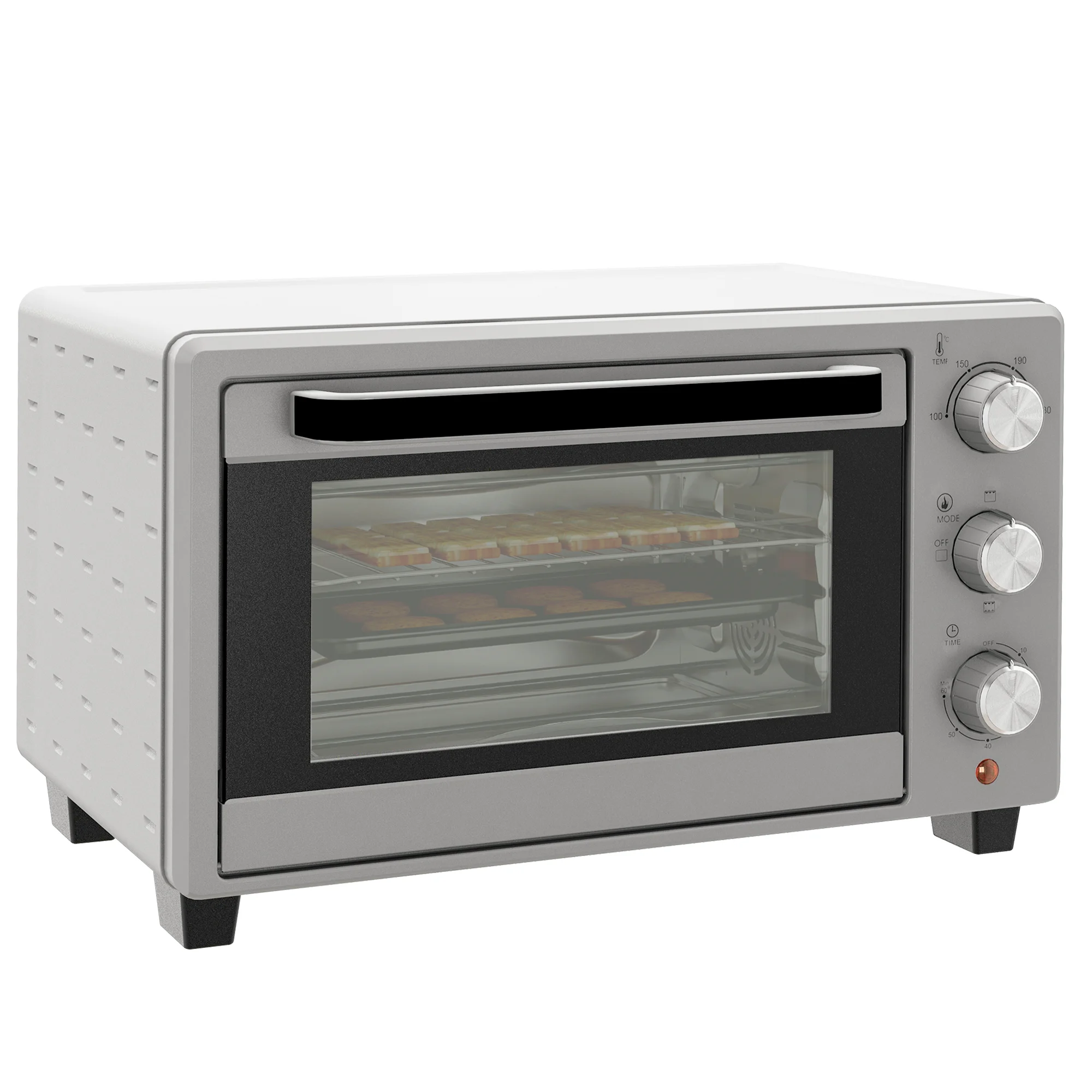 Forno Elétrico Mini 21l com Grelha e Assadeira,3 Modos,100°c a 230°c,acrílico,prateado BTFORUS